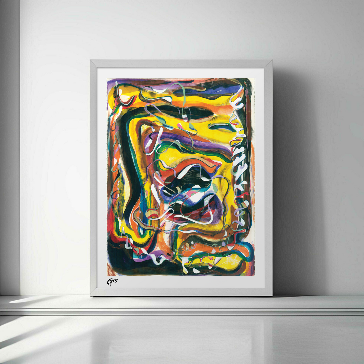 Yellow Waves on Black Pigment - Lesny JN Felix