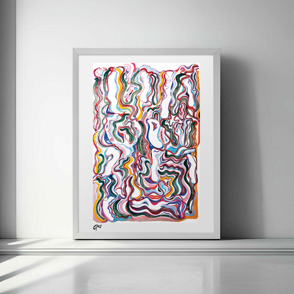 Bold Waves on White Background - Lesny JN Felix