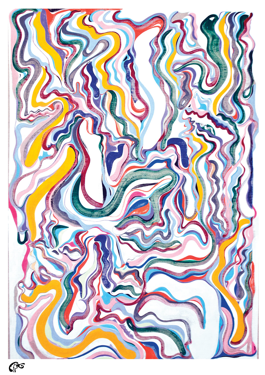 Detail of Light Waves on White Background by Lesny JN Felix