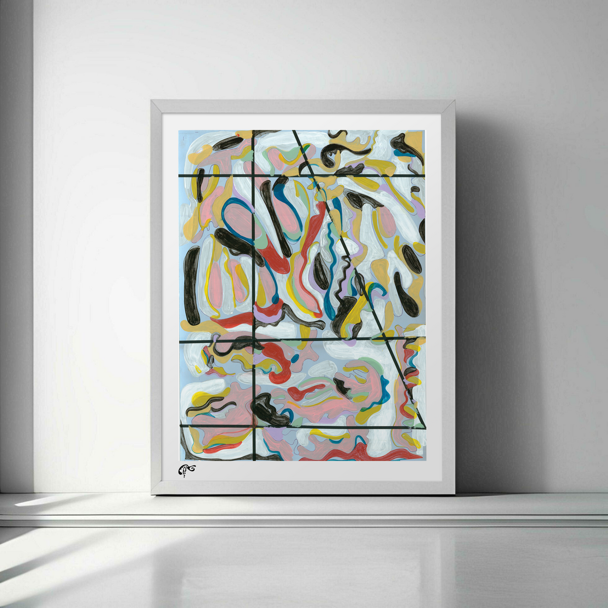 Pastel Shapes on Grid - Lesny JN Felix